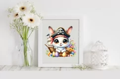 Easter Pirate Bunny Egg Flower, Clipart |T-shirt, Mug PNG Product Image 2