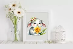 Easter Bunny Egg Flower, Clipart |T-shirt, Mug PNG Product Image 1