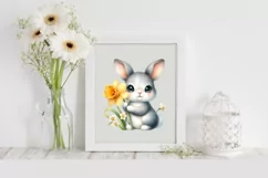 Easter Bunny Egg Flower, Clipart |T-shirt, Mug PNG Product Image 1