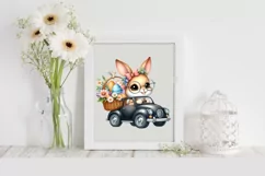 Easter Bunny Black Car Flower, Clipart |T-shirt, Mug PNG Product Image 2