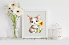 Easter Bunny Flower, Clipart |T-shirt, Mug PNG Product Image 1