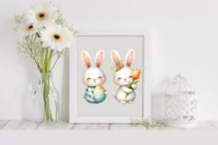 Easter Bunnies Egg Flower, Clipart |T-shirt, Mug PNG Product Image 2