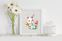Easter Bunny Egg Flower, Clipart |T-shirt, Mug PNG Product Image 1