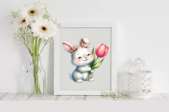 Easter Bunny Egg Flower, Clipart |T-shirt, Mug PNG Product Image 2