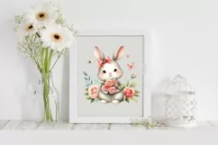 Easter Bunny Egg Flower, Clipart |T-shirt, Mug PNG Product Image 2