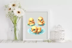 Ducklings in a Pond |T-shirt, Mug PNG Product Image 1