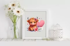 Cute Highland Cow Spring Love Flowers |T-shirt, Mug, Tumbler Product Image 1