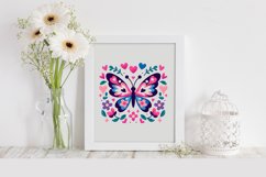 Valentines Floral Heart Butterfly , Clipart |T-shirt, Mug Product Image 2