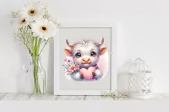 Pink Highland Cow Spring Love Flowers |T-shirt, Mug, Tumbler Product Image 2