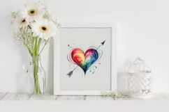 Valentines Floral Heart , Clipart |T-shirt, Mug, Tumbler Product Image 2