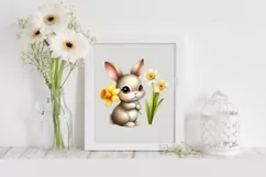 Easter Bunny Egg Flower, Clipart |T-shirt, Mug PNG Product Image 2