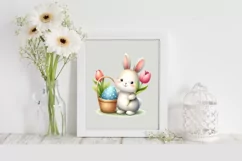 Easter Bunny Egg Flower, Clipart |T-shirt, Mug PNG Product Image 2