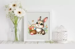 Easter Bunny Egg Flower, Clipart |T-shirt, Mug PNG Product Image 1