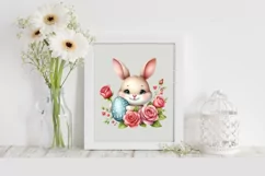 Easter Bunny Egg Flower, Clipart |T-shirt, Mug PNG Product Image 1