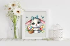 Easter Bunny Egg Flower, Clipart |T-shirt, Mug PNG Product Image 2