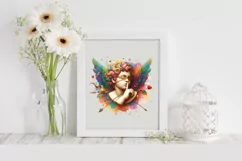 Cupid Angel Of Love Gesture Watercolor Florals Clipart Product Image 1