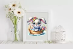 Easter Bunny Cold Egg Flower, Clipart |T-shirt, Mug PNG Product Image 2