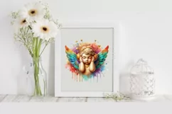 Cupid Angel Of Love Gesture Watercolor Florals Clipart Product Image 2