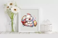 Easter Bunny Egg Flower, Clipart |T-shirt, Mug PNG Product Image 2
