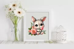 Easter Bunny Egg Flower, Clipart |T-shirt, Mug PNG Product Image 1