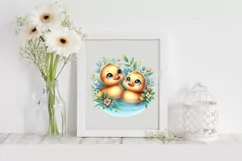 Ducklings in a Pond |T-shirt, Mug PNG Product Image 2