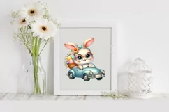 Easter Bunny Egg Flower, Clipart |T-shirt, Mug PNG Product Image 1