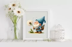 Gnome Blowing Dandelion Clipart |T-shirt, Mug, Tumbler Product Image 1