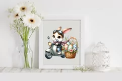 Easter Bunny Egg Flower, Clipart |T-shirt, Mug PNG Product Image 1
