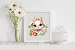 Easter Bunny Egg Flower, Clipart |T-shirt, Mug PNG Product Image 1