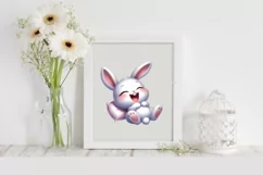 Easter Bunny Egg Flower, Clipart |T-shirt, Mug PNG Product Image 1