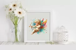 Cupid Angel Of Love Gesture Watercolor Florals Clipart Product Image 1