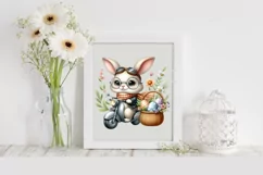 Easter Bunny Egg Flower, Clipart |T-shirt, Mug PNG Product Image 1