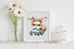 Easter Bunny Egg Flower, Clipart |T-shirt, Mug PNG Product Image 1