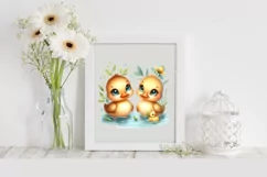 Ducklings in a Pond |T-shirt, Mug PNG Product Image 1