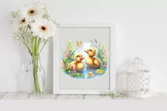 Ducklings in a Pond |T-shirt, Mug PNG Product Image 2