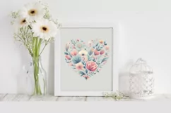 Valentines Sprint Floral Heart , Clipart |T-shirt, Mug Product Image 2