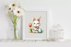 Easter Bunny Egg Flower, Clipart |T-shirt, Mug PNG Product Image 2
