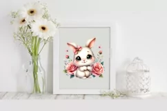 Easter Bunny Roses Butterfly , Clipart |T-shirt, Mug PNG Product Image 2
