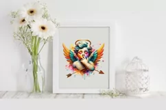 Cupid Angel Of Love Gesture Watercolor Florals Clipart Product Image 2