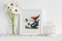 Gnome Blowing Dandelion Clipart |T-shirt, Mug, Tumbler Product Image 2