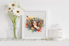 Cupid Angel Of Love Gesture Watercolor Florals Clipart Product Image 2