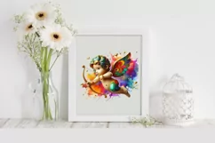 Cupid Angel Of Love Gesture Watercolor Florals Clipart Product Image 2