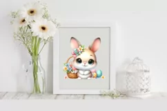 Easter Bunny Egg Flower, Clipart |T-shirt, Mug PNG Product Image 1