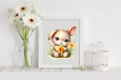 Easter Bunny Egg Flower, Clipart |T-shirt, Mug PNG Product Image 1