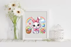 Easter Bunny Egg Flower, Clipart |T-shirt, Mug PNG Product Image 2