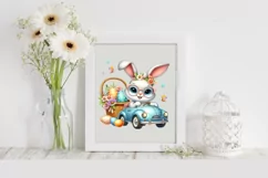 Easter Bunny Egg Flower, Clipart |T-shirt, Mug PNG Product Image 1