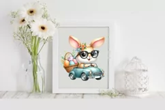 Easter Bunny Egg Flower, Clipart |T-shirt, Mug PNG Product Image 1