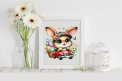 Easter Bunny Driving a Car Egg Flower, Clipart |T-shirt, Mug Product Image 2