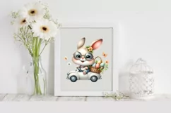 Easter Bunny with Sun Glasses Driving a Car a Flower Product Image 2