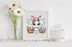 Easter Bunny Egg Flower, Clipart |T-shirt, Mug PNG Product Image 1